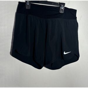 Nike Dri-FIT Women's Running Shorts Size M Black Lined Zip Pocket Perforated